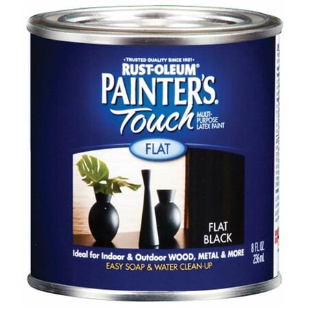 ZINSSER .50 Pint Flat Black Painters Touch Multi-Purpose Paint 1976-730 20066197674
